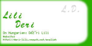 lili deri business card